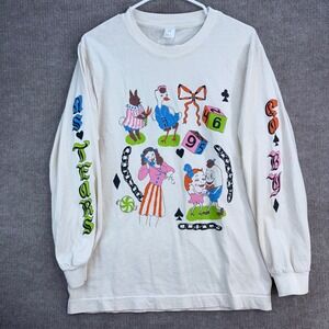 Everybody World Graphic Long Sleeve Cartoon Old Fashioned Characters Small Rare